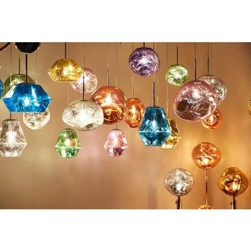 Modern Iron Panel with Acrylic Ball Shade LED Lava Lamps Pendant Lights Cord Droplights for Bar Cafe Club
