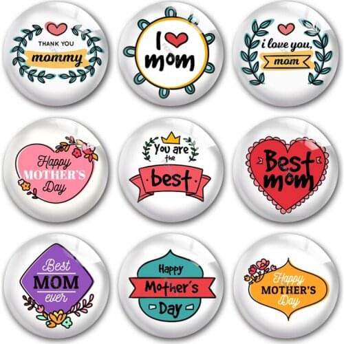 The moms Day glass cabochon,Best mom Thanks mom Carnation Branch leaf Round photo glass cabochon demo flat back Making findings