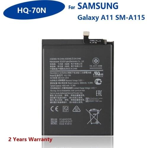 100% Genuine HQ-70N Battery For Samsung Galaxy A11 A115 SM-A115 4000mAh Mobile Phone High Quality Batteries+Tracking number