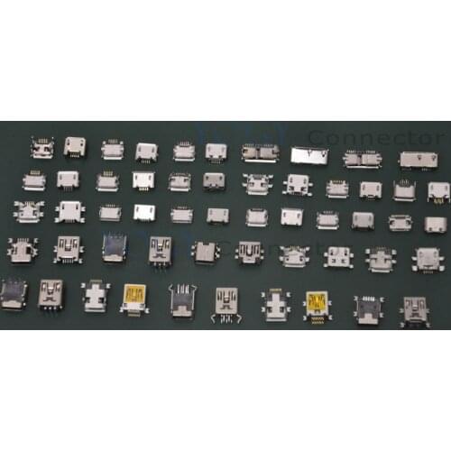 54pcs (27model) Female Micro USB and MINI USB Jack connector fit for tablet mobile phones power charger connector, USB data port
