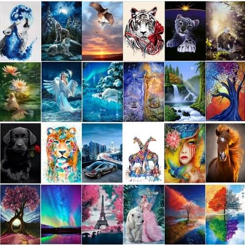 5D diamond painting tiger animal landscape round diamond embroidery mosaic home decoration pattern DIY handmade new year gift