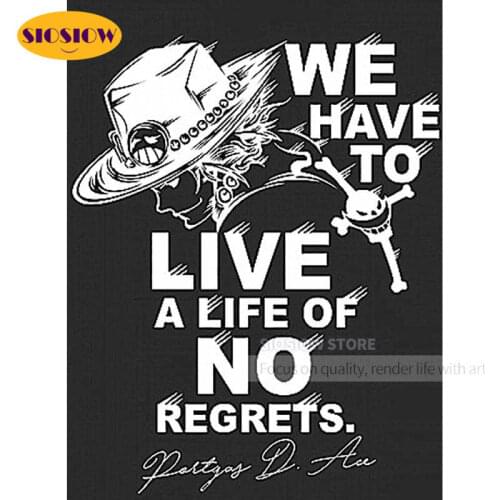 One Piece 5D DIY Diamond Painting Portgaz D Ace Figure Crystal Daimond Mosaic Cross-stitch Embroidery Japenese Anime Poster Gift