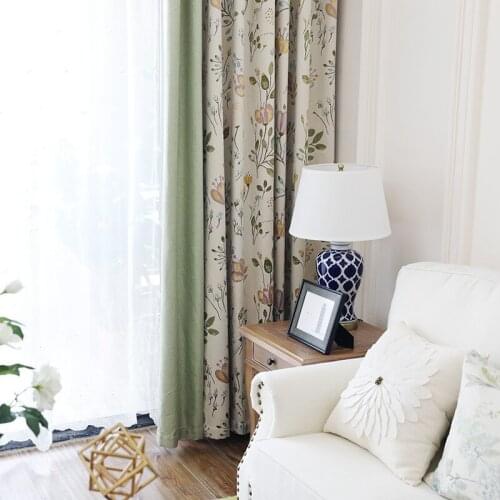 American Pastoral Fresh Cotton and Linen Jacquard Curtain Custom Curtain Fabric Curtains for Living Dining Room Bedroom