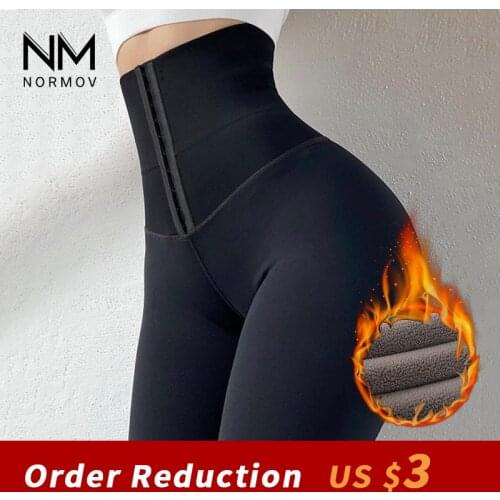 NORMOV Solid Women Pants Fitness High Waist Tummy Control Compression Push Up Spandex Trousers Workout Skinny Femme Pants