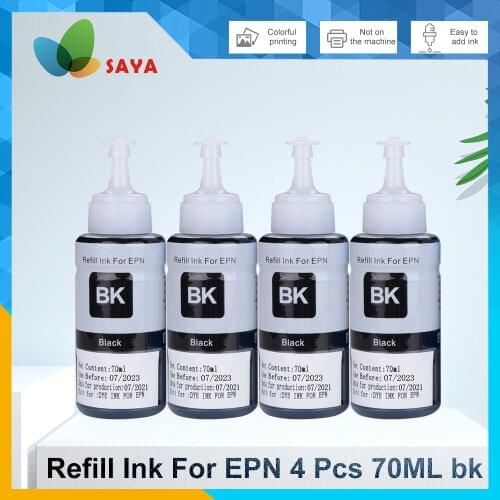 70ml pinter Refill ink black 4bottles For Epson Printer L355 L350 L362 L366 L550 L555 L566 L800 L801 L805 L100 L110 L120 L132