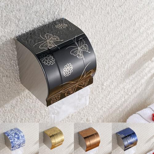 Stainless Steel Toilet Paper Tray Roll Traceless Tissue Paper Holder Storage Box Wall Mounted Bathroom WC Shelf Accessories