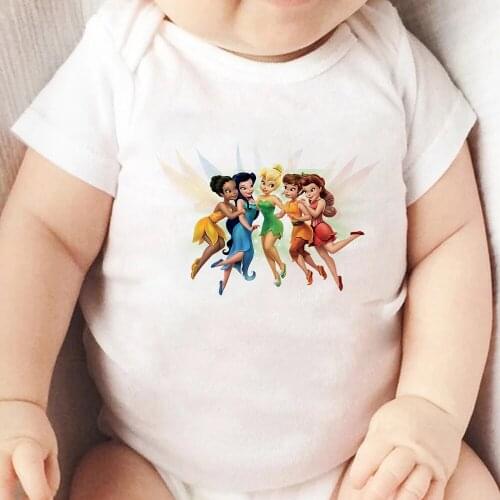 Disney Fairies Tinker Bell Silvermist Rosetta Iridessa Fawn Baby Romper Toddler Jumpsuit Infant Bodysuits Cute Newborn Clothes