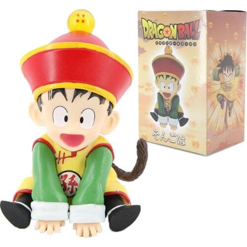 12cm Dragon Ball Son Gohan Budokai Figure Boxed Cute Sitting Little Gohan Car Cake Decoration Doll Childrens Toys Holiday Gifts