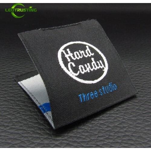 1000pcs Customizd Personal Brand Woven Clothing Tags with Cut and Fold Custom Damask Women Wedding Dress/Hair Wigs Labels