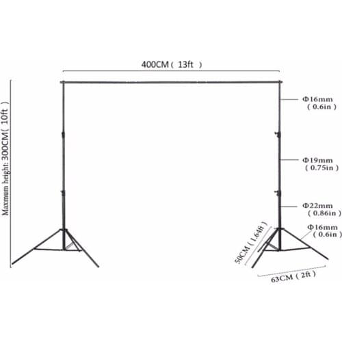 VinylBDS Wedding Photographic Equipment Support 3x4m(10X12FT) Manual Quality Aluminum High Quality Frame Background Stand