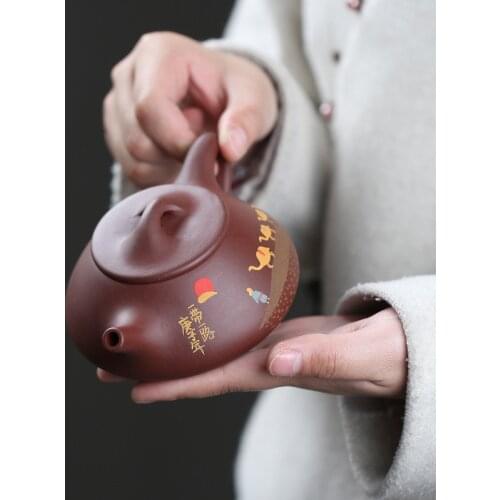 Chinese Teaware Yixing Zisha Teapot Kettle 220ml Camel Patten Pots Handmade Purple Clay Kung Fu Tea Set Pots