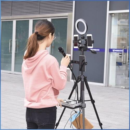 Q2 aluminum alloy bracket 6.5 inch LED fill light multi-camera live broadcast bracket set mobile phone live broadcast