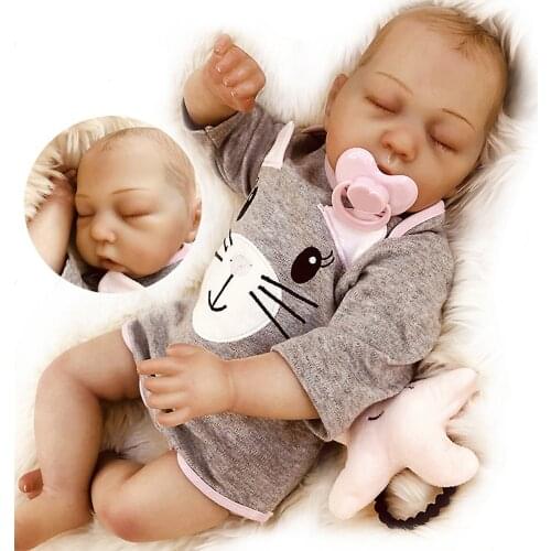 Reborn Doll 47.5 CM Hand-Drawing Premie Baby Boy Hair Lifelike Real Soft Touch Cuddly