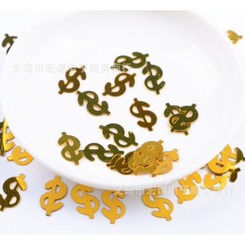 US dollar logo /Gold coin/Wedding and Birthday Party/15 grams Sequins PVC Flat for DIY Card Making Craft Color Collection