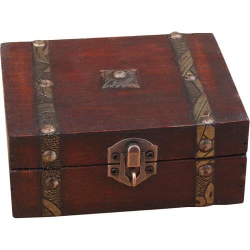 Retro Delicate Jewelry Box Antique Storage Box Double Leather Belt Pattern Small Box for Necklace Ring Bracelet Storage