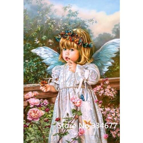 New Angel girl, cute child For Embroidery Needlework 14CT Counted Unprinted DIY Cross Stitch Kit Handmade Art Wall Decor