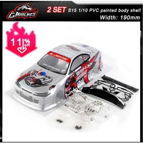 S007 S15 1/10 1:10 PVC painted body shell for 1/10 RC hobby racing car 2pcs/lot free shipping