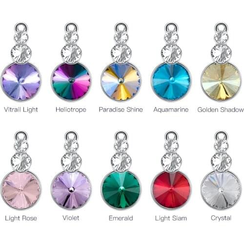 Wholesale Rivoli Rhinestone Pendant Crystal Necklace Alloy Earring Making Findings Clavicle Chain Bracelet Crafts Shiny Gems