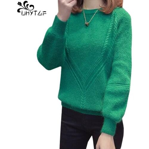 UHYTGF Korean Fashion Sweaters Women Spring 2018 Befree Plus size Pullover ladys Sweater High Quality Jacket Female Clothes 273