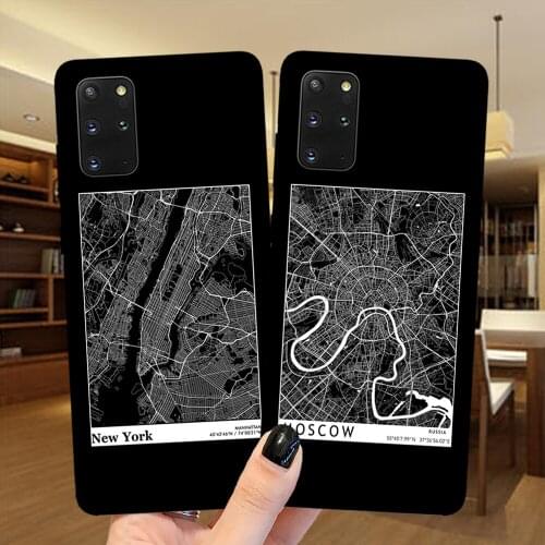 Travel Country Sketch MOSCOW City Map Silicone Phone Case Cover For Samsung S20 S10 S9 S8 Plus S10E Note 20 Ultra 10 Pro 9 8