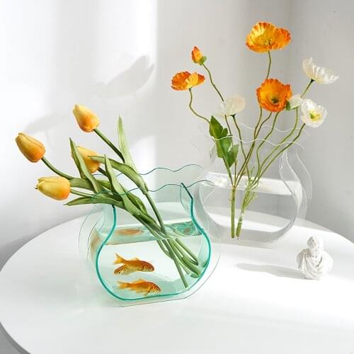 Bathroom Decoration Accessories Modern Acrylic Vases For Flower Arrangements Living Room Decor Minimalist Office Tabletop Decor