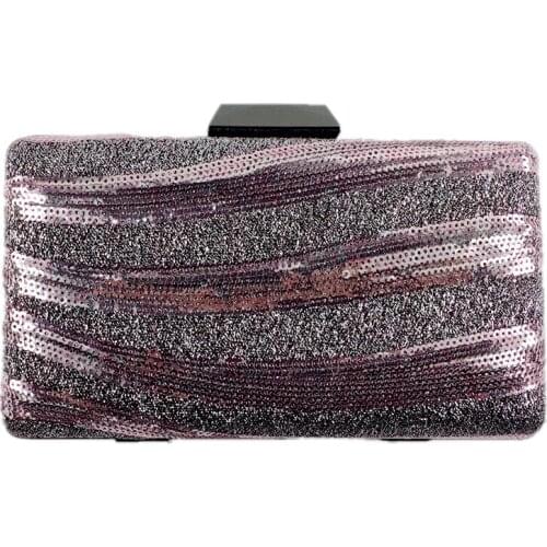 ROOGLI2020 New Sequin Diagonal Bag Evening handbags Women Fashion Mini Chain Shoulder Bag Women Elegant Wedding Party Clutch