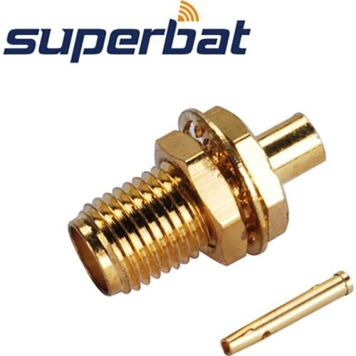 Superbat 10pcs SMA Solder Jack Bulkhead for Semi-rigid Cable .086'' , RG405