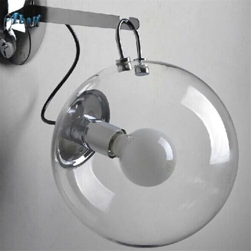 Postmodern led glass ball wall lamp for bedroom bar ktv corridor Minimalism living room decoration home deco silver wall light