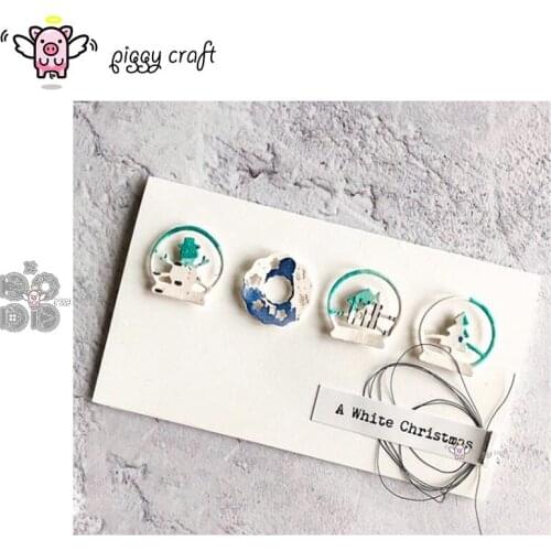 Piggy Craft metal cutting dies cut die mold 5Pcs Christmas circle ring Scrapbook paper craft knife mould blade punch stencils