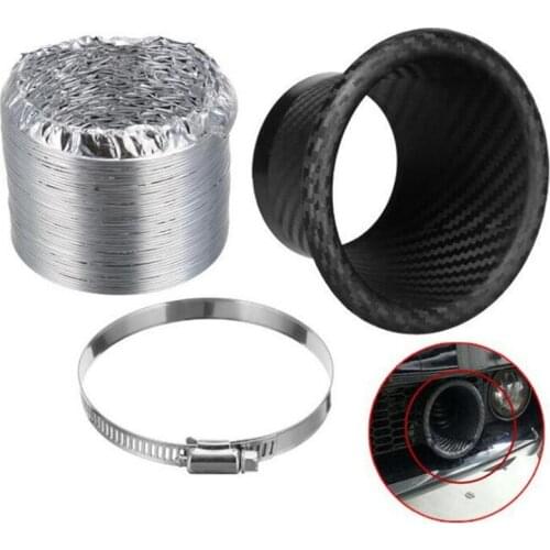 Free shipping top racing 1Kit Universal Car Turbo Air Intake Pipe Turbine Inlet Pipe Air funnel Carbon Fiber Around Diameter
