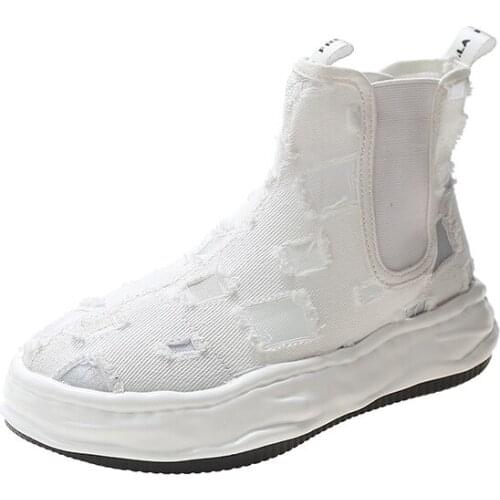 YSHUNIJ High top breathable canvas shoes 2021 summer new fashion comfortable street shooting Casual Short Boots womens shoes