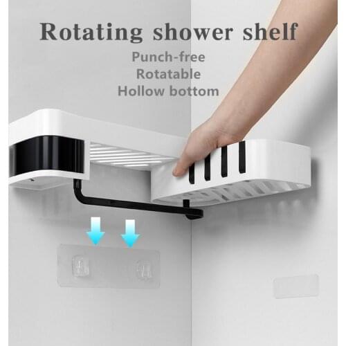 Corner Shower Shelf Bathroom Shampoo Shower Shelf Holder Kitchen Nail-Free Punch-free Storage Rack Organizer Wall Mounted Rack