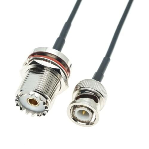 UHF Female SO239 Bulkhead to BNC Male RF Coaxial Cable RG174 Jumper Pigtail FPV