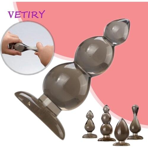 VETIRY Anal Sex Toys for Woman Men Gay Silicone Jelly Anal Plug Adult Product Prostate Massager Anal Bead Butt Plugs
