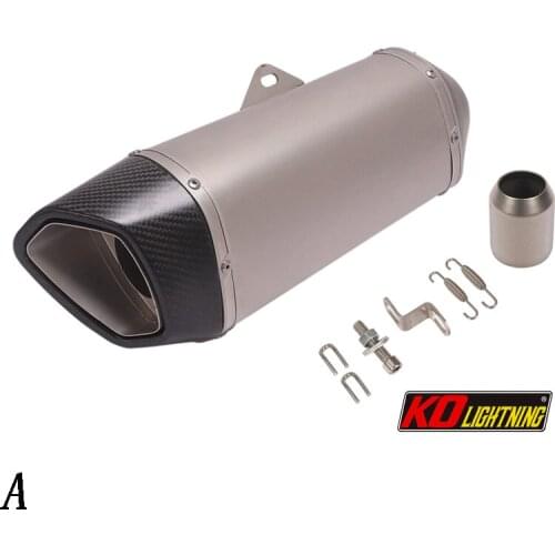 51mm Universal Motorcycle Exhaust Vent Pipe With Muffler Stainless Steel 410mm Exhaust System Modified For ATV Street Bike