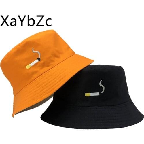 2020 Cigarette Embroidery Bucket Hat Men Women Hip Hop Fishing Cap Adult Panama Bob Hat Summer Lovers Flat Hat Cotton NO CHILL