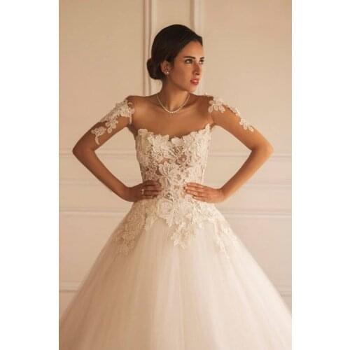 Robe de mariage Romantic bridal Ball Gown Appliques Lace 2018 Backless Vestidos De Novia beading mother of the bride dresses