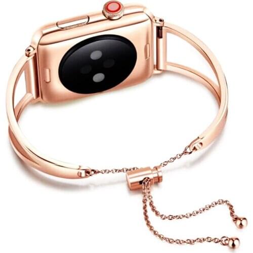 Link bracelet for apple watch band 44mm 42mm 40mm 38mm stainless steel bracelet strap for iwatch series 6/5/4/3/2/SE correa