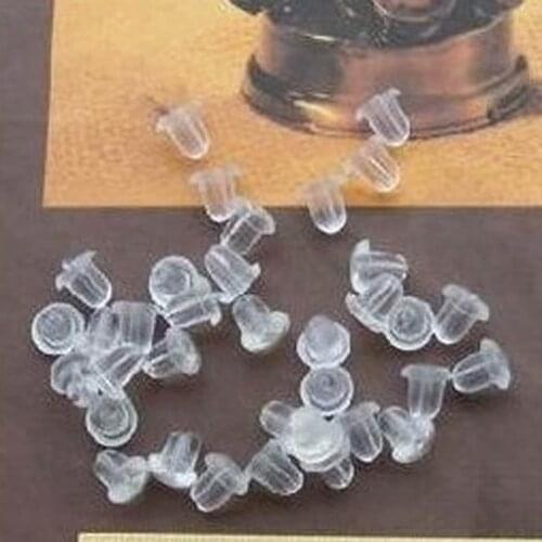 100pcs/Lot Earrings Jewelry Accessories Bullet Plastic Ear Plugging/Blocked,Earring Back ,DIY