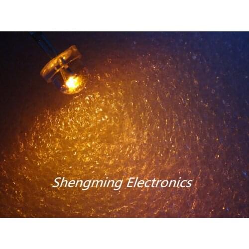 1000Pcs 5mm Yellow Straw hat LED Wide Angle Light Lamp water clear