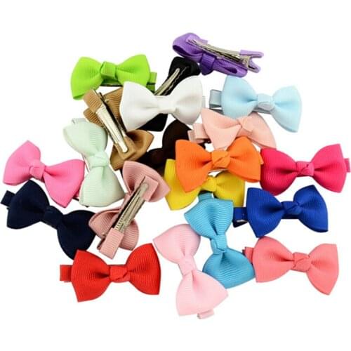 20pcs Hair Bows Girls Kids Children Princess Alligator Clip Grosgrain Ribbon