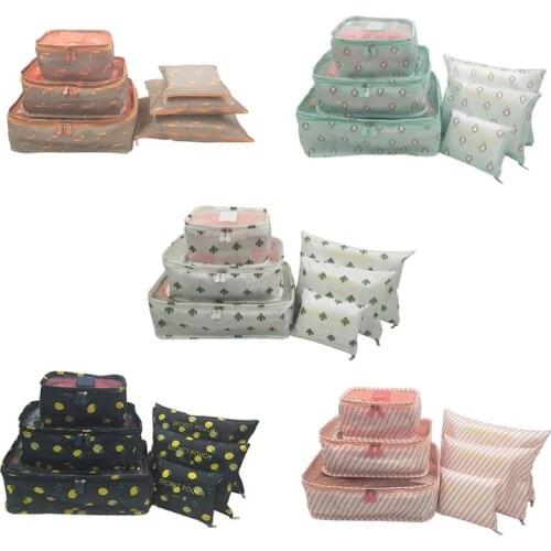 6Pcs/Set Travel Storage Bag Waterproof Clothes Packing Cube Luggage Organizer Set