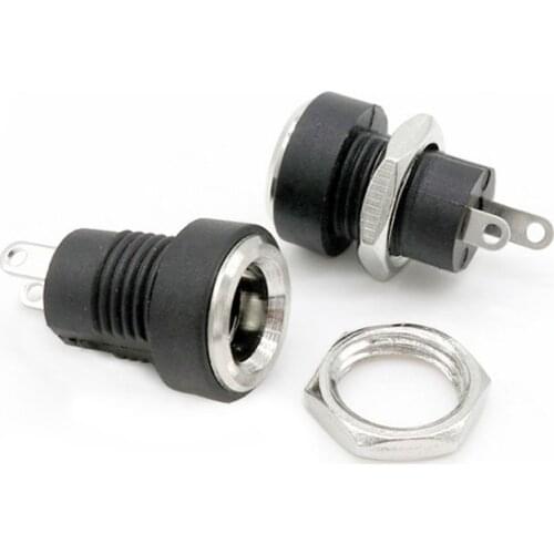 50pcs 100pcs copper DC-022B 5.5*2.1mm/5.5x2.5mm 2Pins Power Supply Connector DC Jack Socket Female Plug Adapter Terminal Blocks