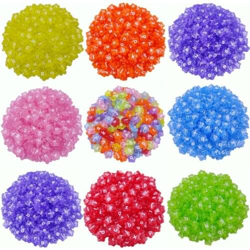 20Pcs Candy Color Transprament Flower Letter Loose Beads DIY For Jewelry Making Necklace Bracelet Pendant Wholesale
