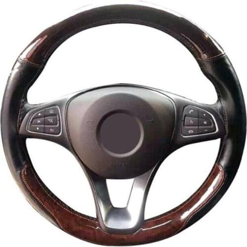 Crystal Leather Steering Wheel Case Leather Braiding Car Wheel Cover Sports Style Braiding Cover For Steering Wheel 38cm