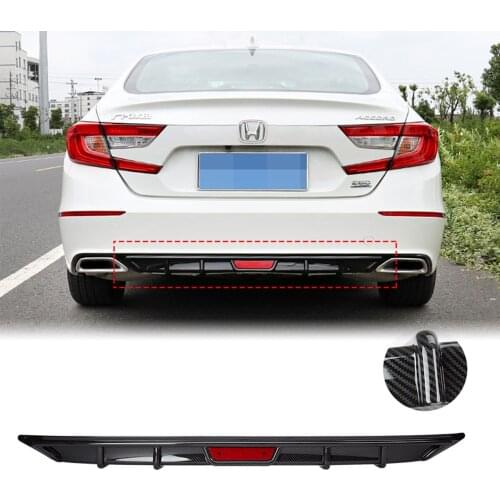Black Rear Bumper Diffuser Lower Spoiler Lip Body Kit Trim For Honda Accord 10th 2018 2019 -2021 Car Styling Glossy Carbon Look