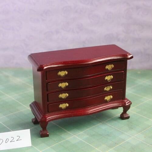 G07-X067 children baby gift Toy 1:12 Dollhouse mini Furniture Miniature rement Doll accessories wooden 4 drawer cabinets 1pcs