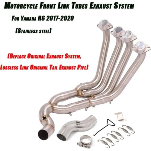 For Yamaha yzfr6 R6 2017-2020 Motorcycle Front Middle Link Pipe Replace Original Full Tubes Exhaust System Lossless installation