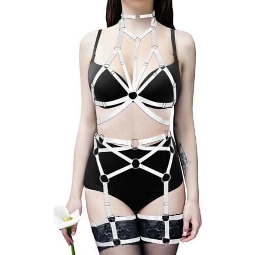 Hollow Bra Fetish Erotic Lingerie Set Sexy Harness For Women Restraint Neck Bondage Elastic Straps Exotic Costumes Suspender