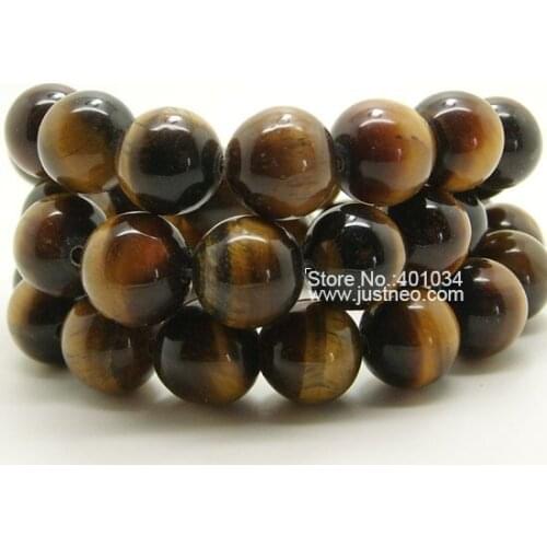 Round Brown Tiger Eye Beads Strand 16'' inch AAA Semi-precious stones for Jewelry DIY